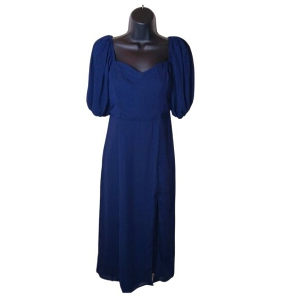 Abercrombie and Fitch Camille Puff Sleeve Midi Dress Small - Picture 2 of 12